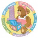 8 1ST B'DAY PINK 9'' PLATES