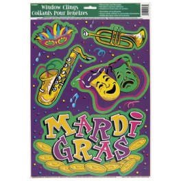 MARDI GRAS WINDOW CLINGS SHEET