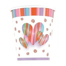 14 HEARTS & STRIPES 9 OZ. CUPS