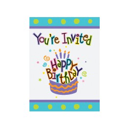 8 BIRTHDAY TREAT INVITATIONS