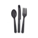 8 MIDNIGHT BLACK 9'' PLATES