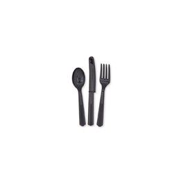 8 MIDNIGHT BLACK 9'' PLATES