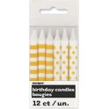 12 YLLW STRP/DOT BDAY CANDL