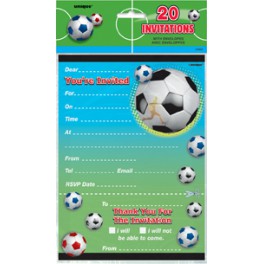 20 SOCCER BALL FLAT INVITES