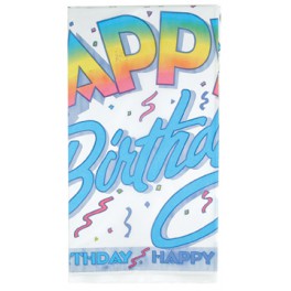 HAPPY BDAY II TABLECOVER PLSTC