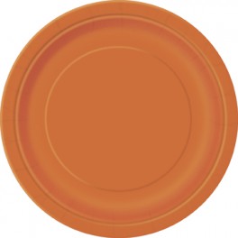 8 PUMPKIN ORANGE 9'' PLATES