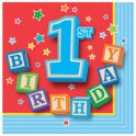 24 1ST BDAY BLKS BLU BEV NPKNS