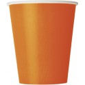8 PUMPKIN ORANGE 9OZ CUPS