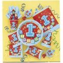 12 1ST BDAY BLKS BLU 9" PLATES