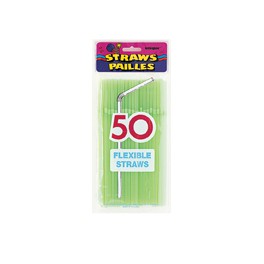 50CT NEON FLEX STRAWS