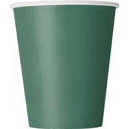 8 FOREST GREEN 9 OZ CUPS