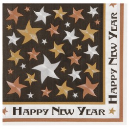 24 NEW YRS STARS LUNCH NAPKINS