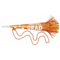 GRAD HORN W/ BEADS- ORANGE