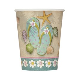 8 FLIP FLOP BEACH 9 OZ CUPS