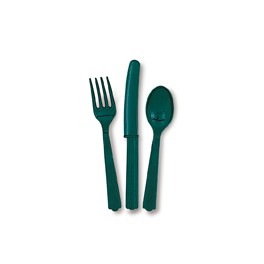 24 ASST CUTLERY FOREST GREEN