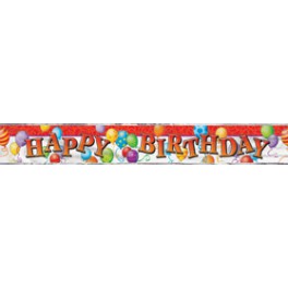 BDAY BALLOONS FOIL BANNER 12FT