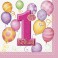 First Birthday Balloons beverage napkins