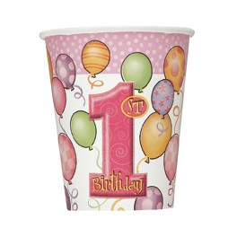 First Birthday Balloons cups