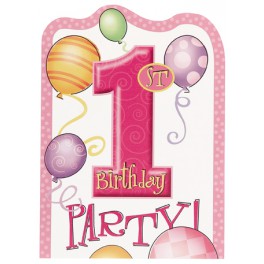 First Birthday Balloons invitations