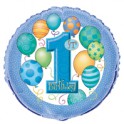 18"BLK 1ST BDAY BLN BLU FL BLN