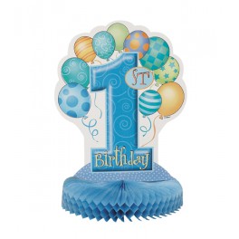 14"FRST BDAY BLU HNYCMB CNTRPC