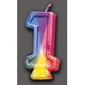 RAINBOW NUMERAL BDAY CANDLE 1