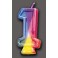 RAINBOW NUMERAL BDAY CANDLE 1