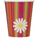 8 DAISY STRIPE 9 OZ CUPS