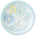 8 BABY BLUE STITCHNG 7" PLATES
