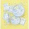 8 BABY BLUE STITCHNG 9" PLATES
