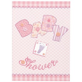 8 BABY PINK STITCHING INVITES