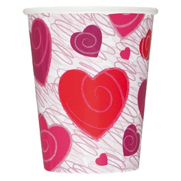 8 HEARTS-A-WHIRL 9OZ CUPS
