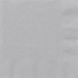 20 SILVER BEVERAGE NAPKINS