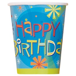 8 STELLAR BIRTHDAY 9 OZ CUPS