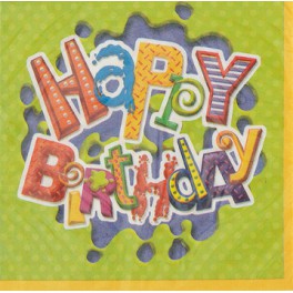 16 BIRTHDAY SPLASH BEV NAPKINS