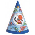 8 SPORT PENNANTS PARTY HATS