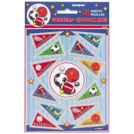 4 SPORTS PENNANTS STICKERS