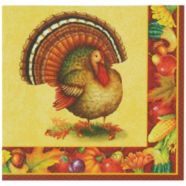 16 FESTIVE TURKEY LUNCH NAPKIN