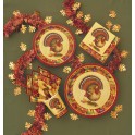 8 FESTIVE TURKEY 9" PLATES