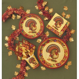 8 FESTIVE TURKEY 9" PLATES