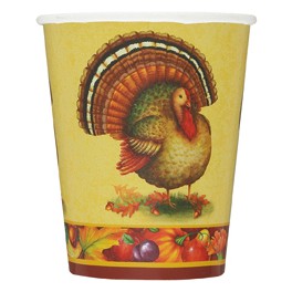 8 FESTIVE TURKEY 9OZ CUPS
