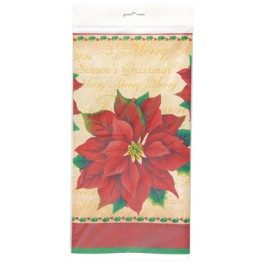 CLASSIC POINSETTIA TABLECOVER