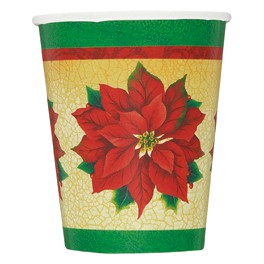 8 CLASSIC POINSETTIA 9OZ CUPS