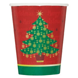 8 GOLDEN XMAS 9OZ CUPS