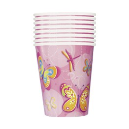 8 BUTTER-DRAGONFLIES 9 OZ CUPS