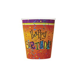 8 LIVELY BIRTHDAY 9 OZ CUPS
