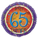 18"BLK LIVELY 65 BDAY FOIL BLN