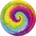 8 TYE-DYE SWIRL 7" PLATES