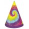 8 TYE-DYE SWIRL PARTY HATS