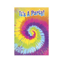 8 TYE-DYE SWIRL INVITATIONS